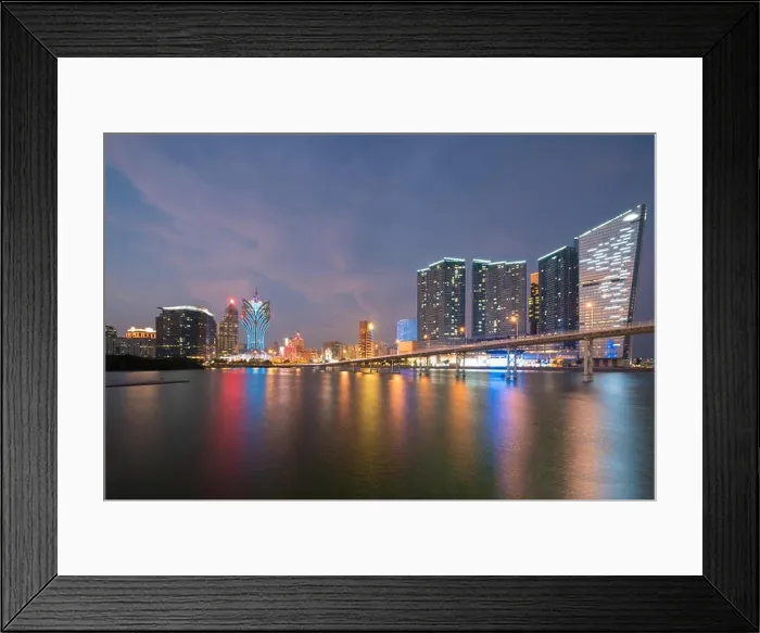 Framed Print : Image of Macau (Macao), China. Skyscraper hotel and casino building at downtown in Macau (Macao) Framed Print : Image of Macau (Macao), China. Skyscraper hotel and casino building at downtown in Macau (Macao)