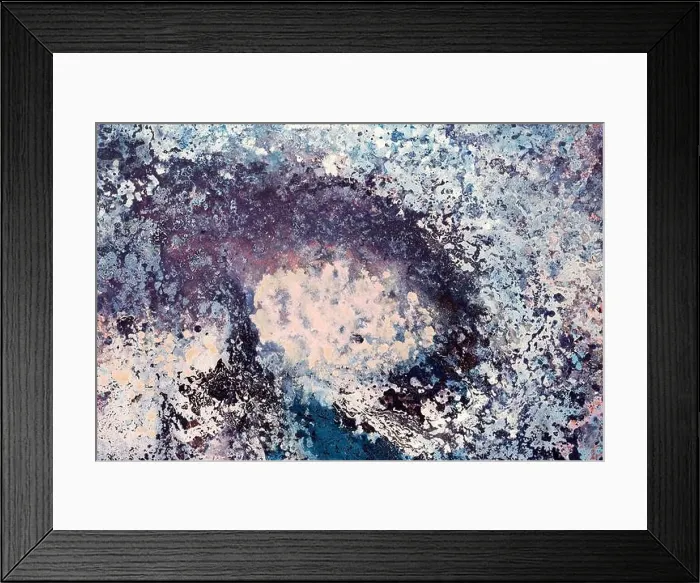 Framed Print : Awesome abstract contrast painting in blue tones, perfect stylish artwork Framed Print : Awesome abstract contrast painting in blue tones, perfect stylish artwork
