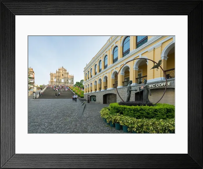 Framed Print : Ruins of St. Paul's. Built from 1602 to 1640, one of Macau's best known landmarks. In 2005, they were officially listed as part of the Historic Centre Framed Print : Ruins of St. Paul's. Built from 1602 to 1640, one of Macau's best known landmarks. In 2005, they were officially listed as part of the Historic Centre