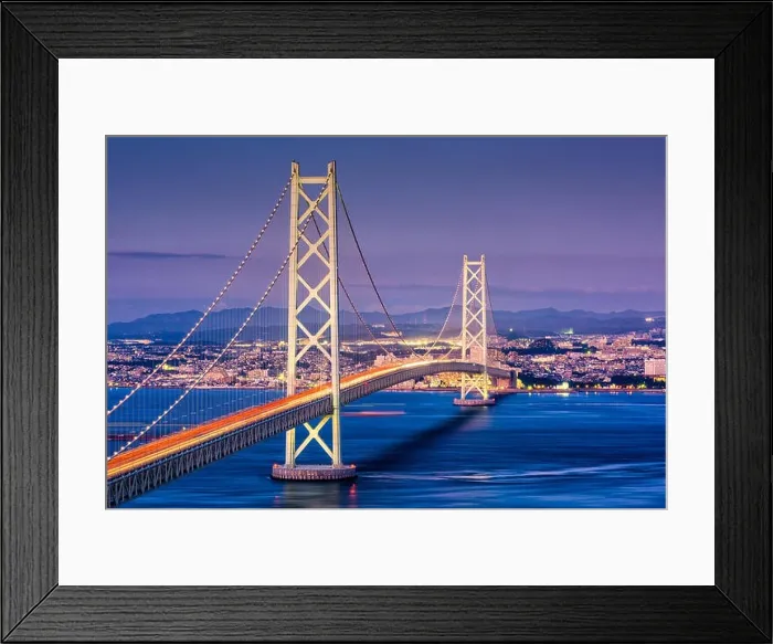 Framed Print : Kobe, Japan at Akashi Kaikyo Bridge Framed Print : Kobe, Japan at Akashi Kaikyo Bridge