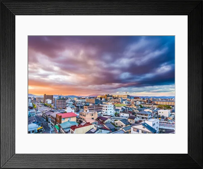 Framed Print : Kyoto, Japan skyline at dusk Framed Print : Kyoto, Japan skyline at dusk