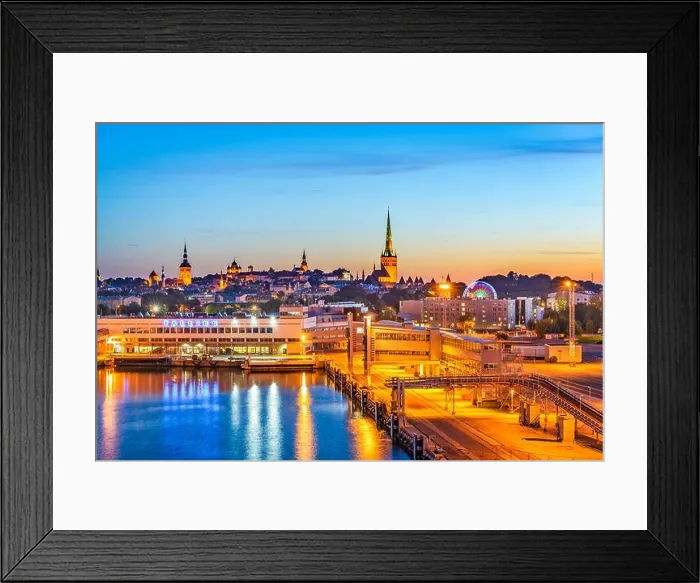 Framed Print : Tallinn, Estonia harbor and skyline Framed Print : Tallinn, Estonia harbor and skyline