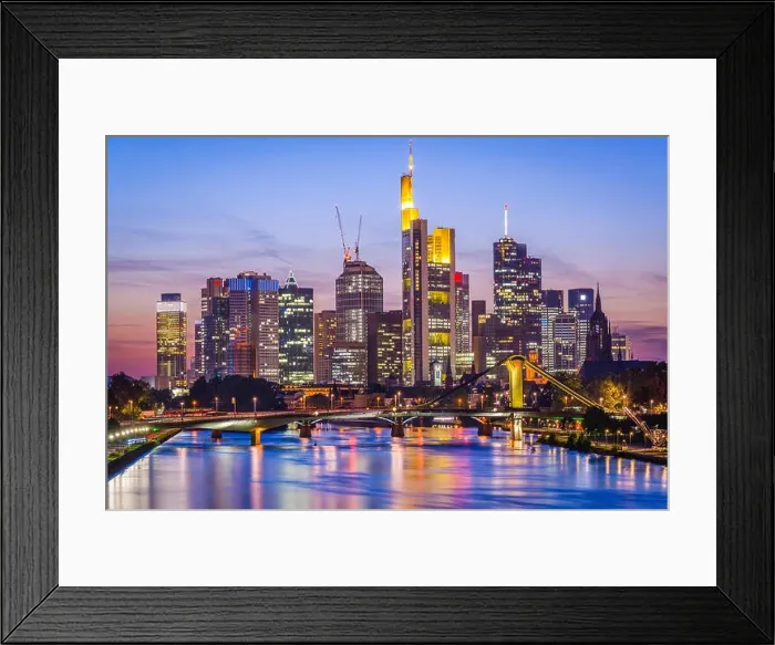Framed Print : Frankfurt, Germany skyline on the river Framed Print : Frankfurt, Germany skyline on the river