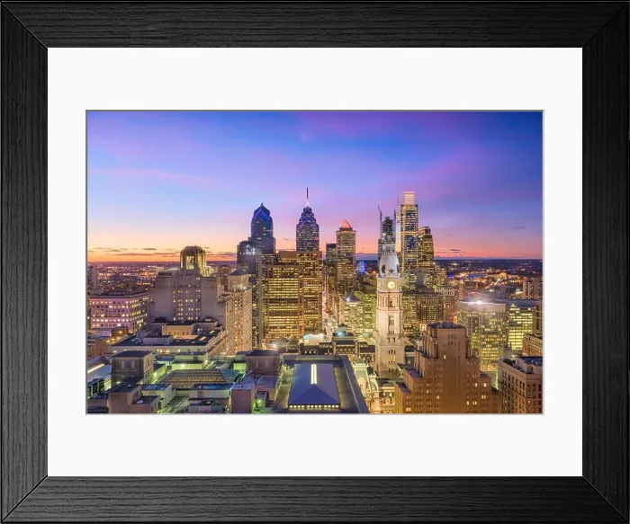 Framed Print : Philadelphia, Pennsylvania, USA downtown skyline at twilight Framed Print : Philadelphia, Pennsylvania, USA downtown skyline at twilight