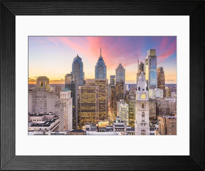 Framed Print : Philadelphia, Pennsylvania, USA skyline over Center City at sunset Framed Print : Philadelphia, Pennsylvania, USA skyline over Center City at sunset