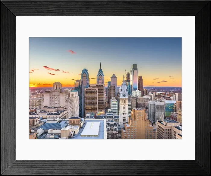 Framed Print : Philadelphia, Pennsylvania, USA skyline over Center City at sunset Framed Print : Philadelphia, Pennsylvania, USA skyline over Center City at sunset