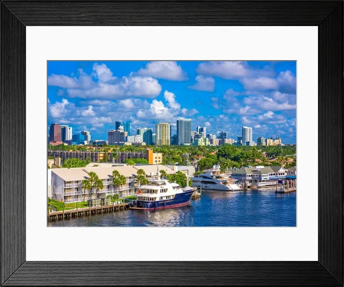 Framed Print : Fort Lauderdale, Florida, USA skyline Framed Print : Fort Lauderdale, Florida, USA skyline