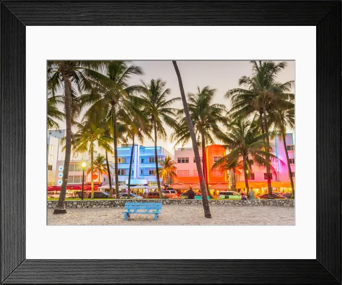 Framed Print : Miami Beach, Florida, USA on Ocean Drive at sunset Framed Print : Miami Beach, Florida, USA on Ocean Drive at sunset