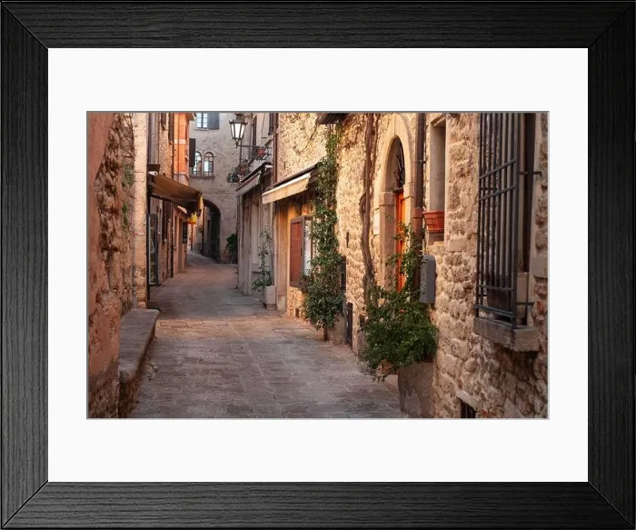 Framed Print : City of San Marino, Republic of San Marino narrow medieval alleyways Framed Print : City of San Marino, Republic of San Marino narrow medieval alleyways