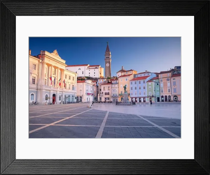 Framed Print : Piran, Slovenia. Cityscape image of beautiful Piran, Slovenia at spring sunrise Framed Print : Piran, Slovenia. Cityscape image of beautiful Piran, Slovenia at spring sunrise