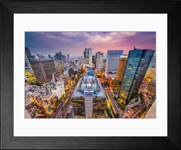 Framed Print : Osaka, Japan Cityscape in the Umeda district at dusk Framed Print : Osaka, Japan Cityscape in the Umeda district at dusk
