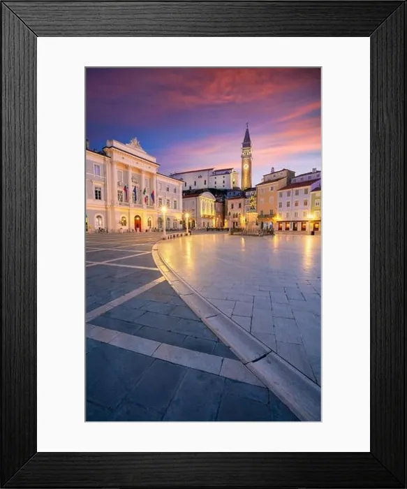 Framed Print : Piran, Slovenia. Cityscape image of beautiful Piran, Slovenia at spring sunrise Framed Print : Piran, Slovenia. Cityscape image of beautiful Piran, Slovenia at spring sunrise