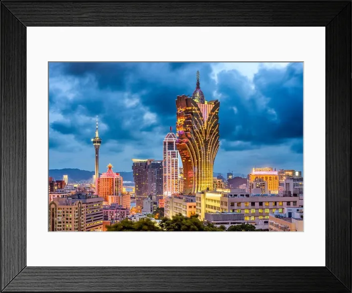 Framed Print : Macau, China city skyline at dusk Framed Print : Macau, China city skyline at dusk