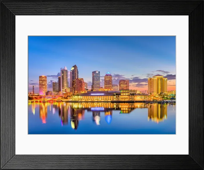 Framed Print : Tampa, Florida, USA downtown skyline on the bay Framed Print : Tampa, Florida, USA downtown skyline on the bay