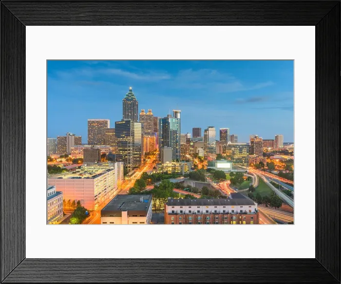 Framed Print : Atlanta, Georgia, USA downtown city skyline at dusk Framed Print : Atlanta, Georgia, USA downtown city skyline at dusk