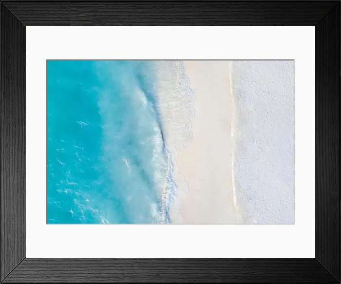 Framed Print : Aerial view of sandy beach and ocean with waves. Beautiful tropical white empty beach and sea waves seen from above. Beautiful sea landscape beach Framed Print : Aerial view of sandy beach and ocean with waves. Beautiful tropical white empty beach and sea waves seen from above. Beautiful sea landscape beach