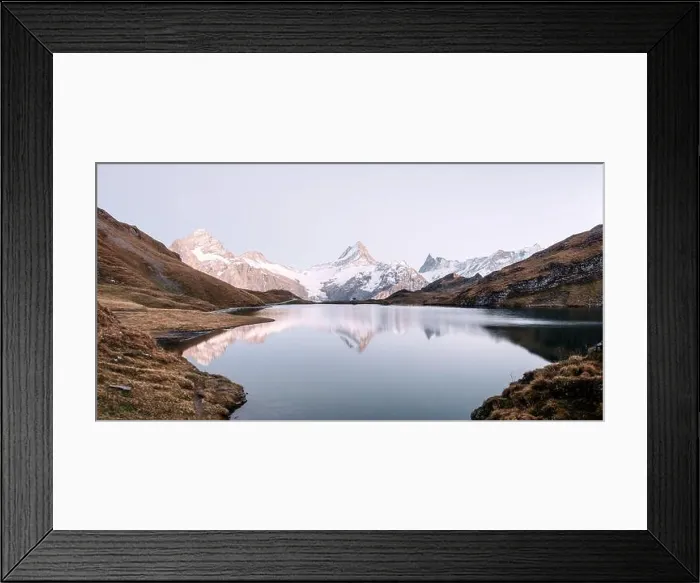 Framed Print : Bachalpsee lake in Swiss Alps mountains. Snowy peaks of Wetterhorn, Mittelhorn and Rosenhorn on background. Grindelwald valley, Switzerland Framed Print : Bachalpsee lake in Swiss Alps mountains. Snowy peaks of Wetterhorn, Mittelhorn and Rosenhorn on background. Grindelwald valley, Switzerland