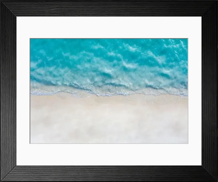 Framed Print : Aerial view of sandy beach and ocean with waves. Summer seascape from air. Top view from drone. Travel concept, Beach and waves from top view Framed Print : Aerial view of sandy beach and ocean with waves. Summer seascape from air. Top view from drone. Travel concept, Beach and waves from top view