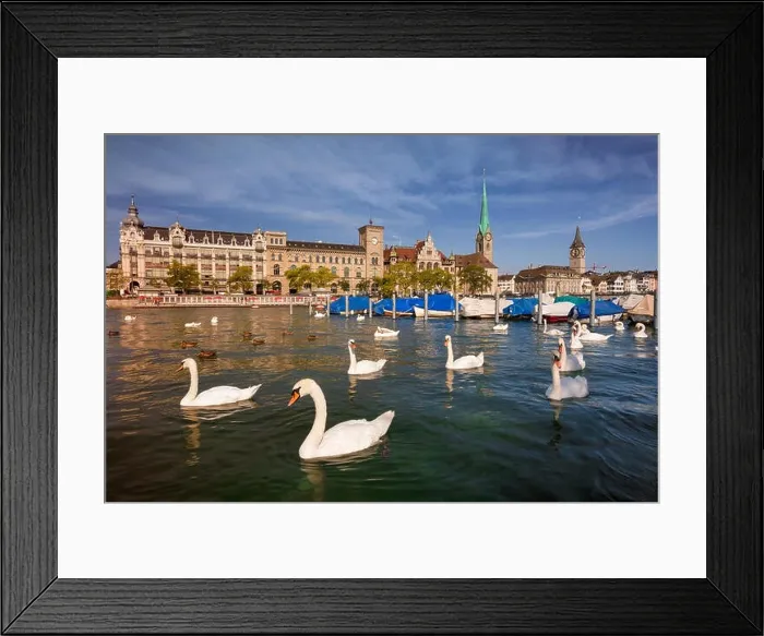 Framed Print : Zurich. Cityscape image of Zurich, Switzerland during sunny summer morning Framed Print : Zurich. Cityscape image of Zurich, Switzerland during sunny summer morning