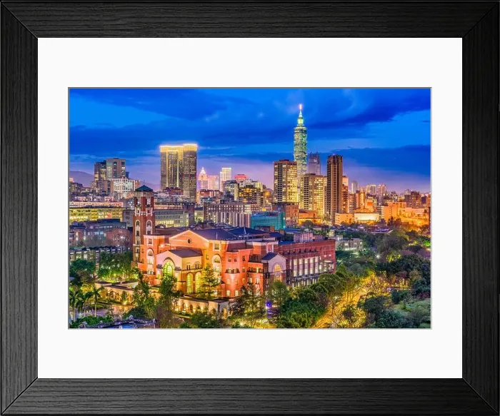 Framed Print : Taipei, Taiwan Skyline at twilight Framed Print : Taipei, Taiwan Skyline at twilight