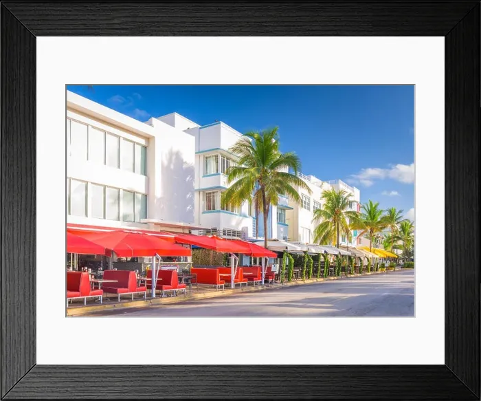 Framed Print : Miami Beach, Florida, USA on Ocean Drive Framed Print : Miami Beach, Florida, USA on Ocean Drive