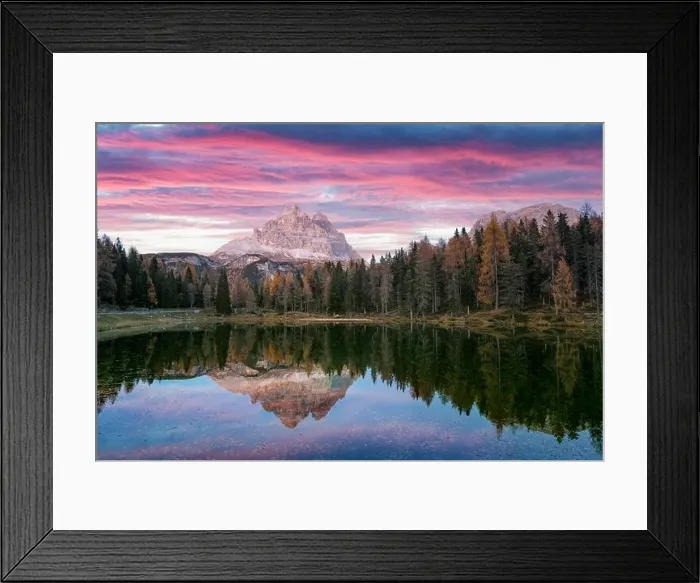 Framed Print : Picturesque landscape with famous lake Antorno (Lago di Antorno) in autumn Dolomites mountains. Incredible sunset in Italy Dolomites Framed Print : Picturesque landscape with famous lake Antorno (Lago di Antorno) in autumn Dolomites mountains. Incredible sunset in Italy Dolomites