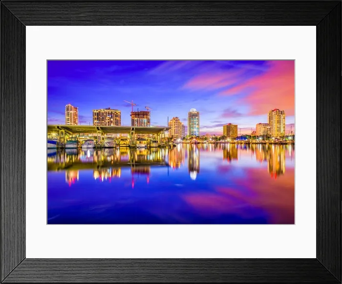 Framed Print : St. Petersburg, Florida, USA downtown city skyline Framed Print : St. Petersburg, Florida, USA downtown city skyline