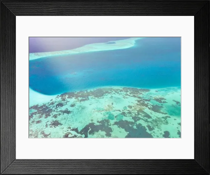 Framed Print : Tropical island aerial. Coral reef with turquoise lagoon. Great Barrier Reef Framed Print : Tropical island aerial. Coral reef with turquoise lagoon. Great Barrier Reef