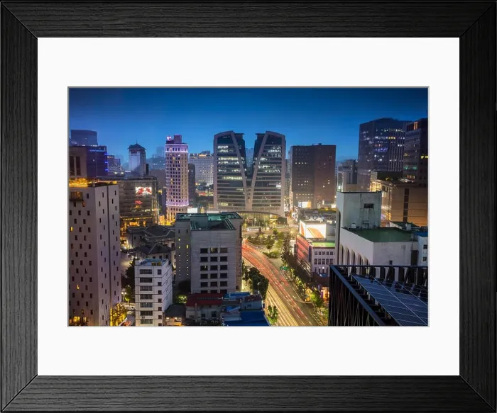 Framed Print : Seoul. Cityscape image of Seoul downtown during twilight blue hour Framed Print : Seoul. Cityscape image of Seoul downtown during twilight blue hour
