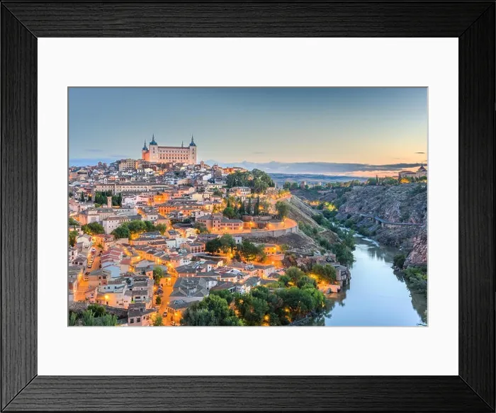 Framed Print : Toledo, Spain old town city skyline atr dawn Framed Print : Toledo, Spain old town city skyline atr dawn