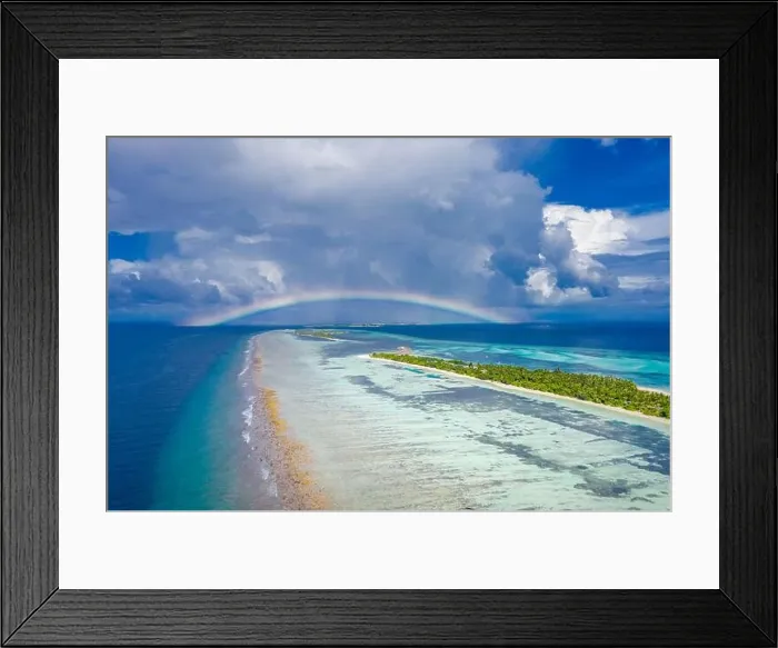 Framed Print : Amazing bird eyes view in Maldives, landscape seascape aerial view over a Maldives. Landscape, luxury tropical resort or hotel with water villas beach Framed Print : Amazing bird eyes view in Maldives, landscape seascape aerial view over a Maldives. Landscape, luxury tropical resort or hotel with water villas beach
