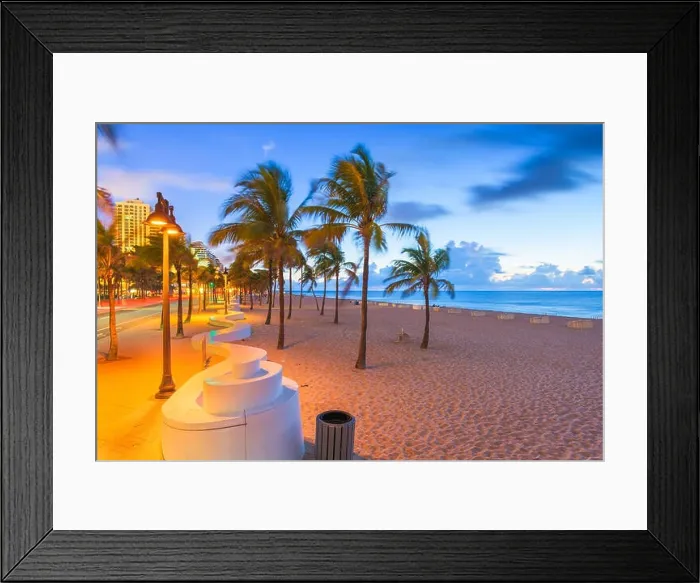 Framed Print : Fort Lauderdale, Florida, USA beach and life guard tower at sunrise Framed Print : Fort Lauderdale, Florida, USA beach and life guard tower at sunrise