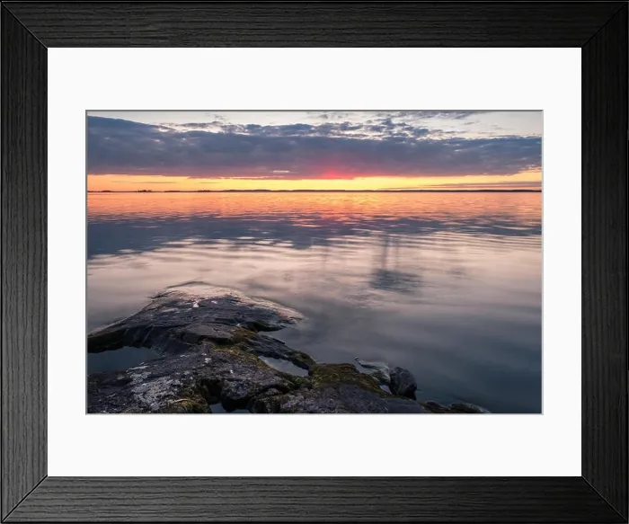 Framed Print : Scenic landscape with beautiful sunset and lake at spring evening in national park Finland Framed Print : Scenic landscape with beautiful sunset and lake at spring evening in national park Finland