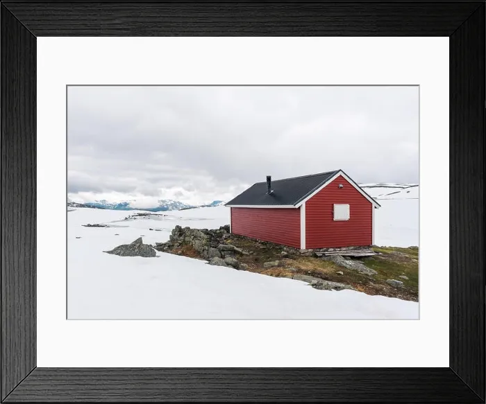 Framed Print : Typical norwegian red wooden house Framed Print : Typical norwegian red wooden house