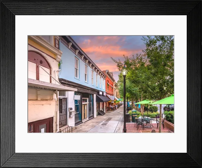 Framed Print : Athens, Georgia, USA historic downtown at dusk Framed Print : Athens, Georgia, USA historic downtown at dusk
