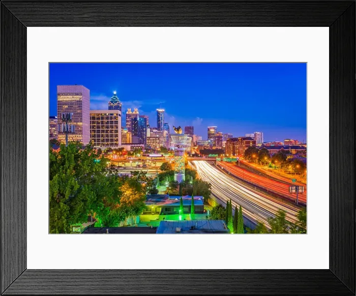 Framed Print : Atlanta, Georgia, USA downtown cityscape at night Framed Print : Atlanta, Georgia, USA downtown cityscape at night