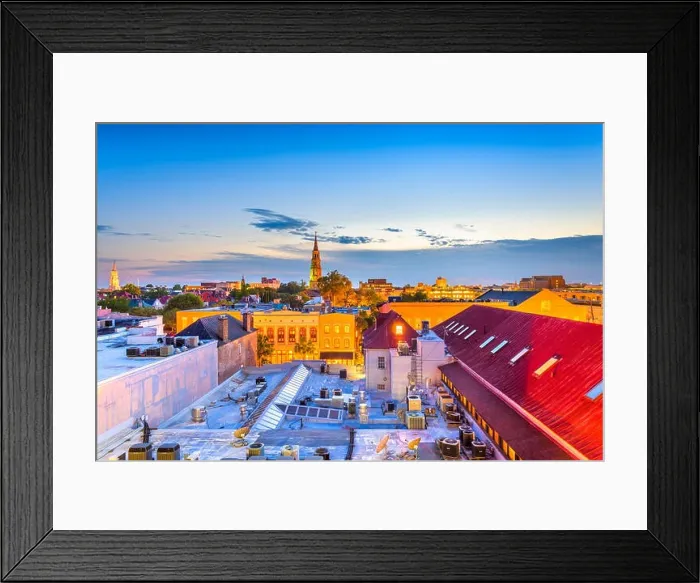 Framed Print : Charleston, South Carolina, USA skyline in the French Quarter Framed Print : Charleston, South Carolina, USA skyline in the French Quarter