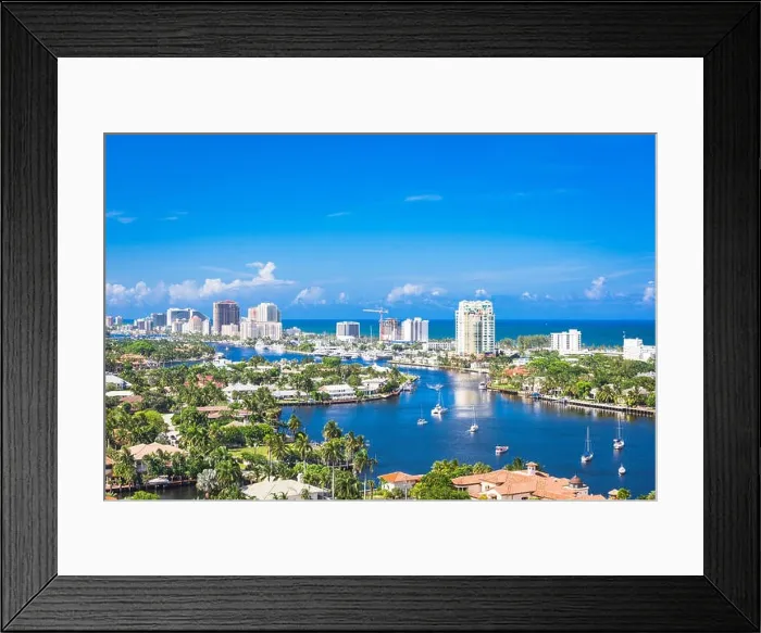 Framed Print : Fort Lauderdale, Florida, USA skyline over Barrier Island Framed Print : Fort Lauderdale, Florida, USA skyline over Barrier Island
