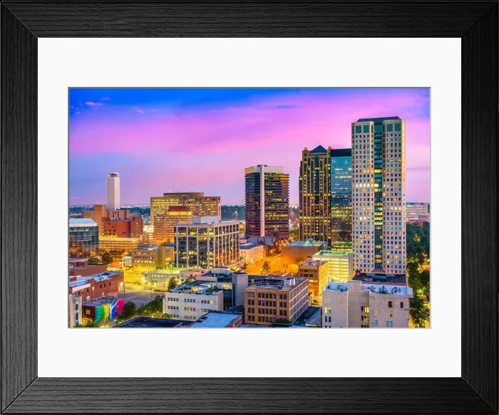 Framed Print : Birmingham, Alabama, USA downtown city skyline Framed Print : Birmingham, Alabama, USA downtown city skyline