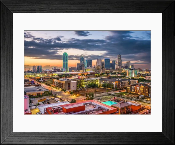Framed Print : Dallas, Texas, USA downtown city skyline Framed Print : Dallas, Texas, USA downtown city skyline