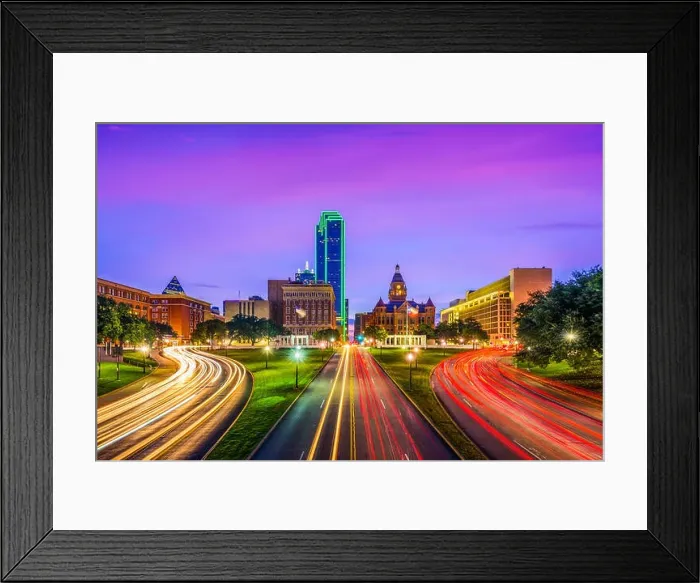 Framed Print : Dallas, Texas, USA cityscape at Dealey Plaza