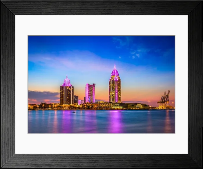 Framed Print : Mobile, Alabama, USA downtown skyline Framed Print : Mobile, Alabama, USA downtown skyline