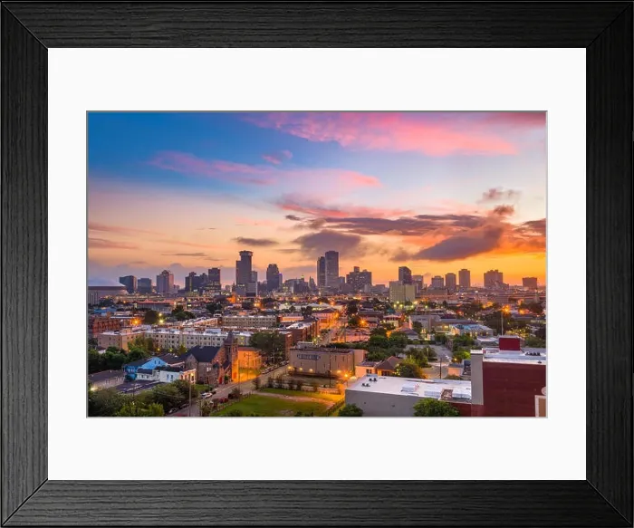 Framed Print : New Orleans, Louisiana downtown city skyline Framed Print : New Orleans, Louisiana downtown city skyline