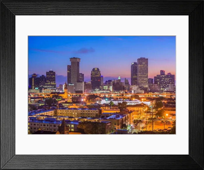 Framed Print : New Orleans, Louisiana downtown city skyline Framed Print : New Orleans, Louisiana downtown city skyline