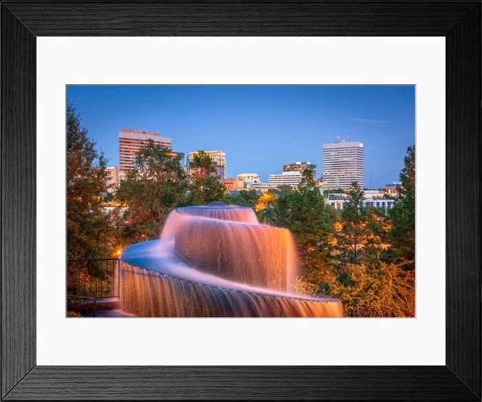 Framed Print : Columbia, South Carolina, USA downtown skyline and park at dusk Framed Print : Columbia, South Carolina, USA downtown skyline and park at dusk