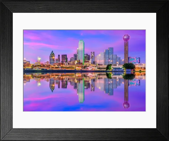 Framed Print : Dallas, Texas, USA downtown city skyline Framed Print : Dallas, Texas, USA downtown city skyline