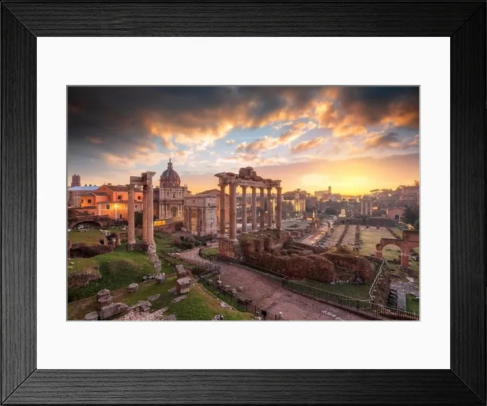 Framed Print : Rome, Italy at the historic Roman Forum ruins at dusk Framed Print : Rome, Italy at the historic Roman Forum ruins at dusk