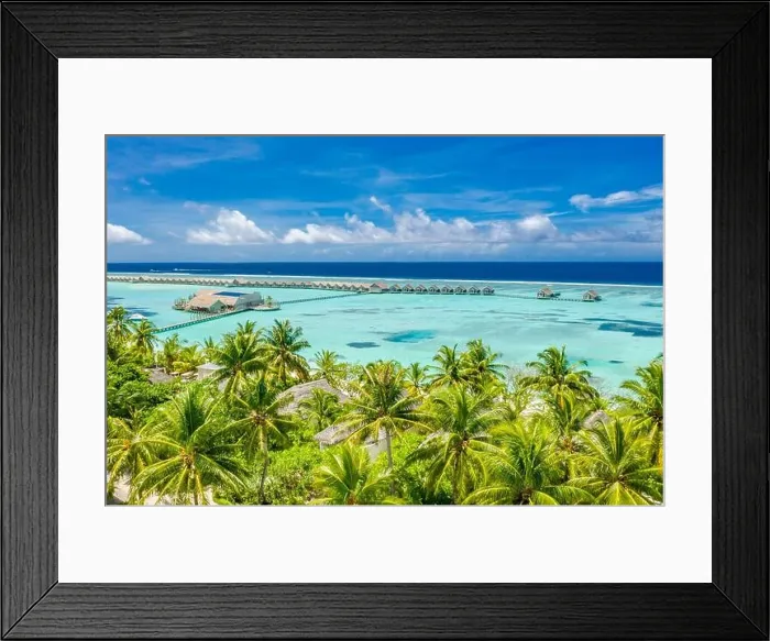 Framed Print : Aerial view of beach in Maldives. Amazing aerial landscape in Maldives islands, blue sea and coral reef view from drone or plane. Exotic summer travel Framed Print : Aerial view of beach in Maldives. Amazing aerial landscape in Maldives islands, blue sea and coral reef view from drone or plane. Exotic summer travel