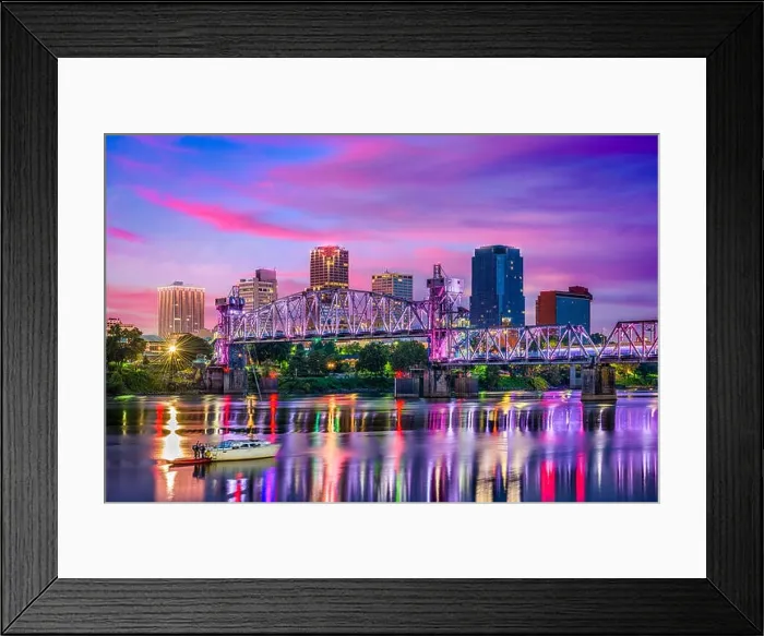 Framed Print : Little Rock, Arkansas, USA downtown skyline on the Arkansas River Framed Print : Little Rock, Arkansas, USA downtown skyline on the Arkansas River