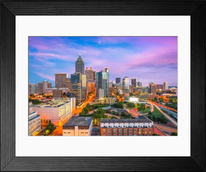 Framed Print : Atlanta, Georgia, USA downtown city skyline Framed Print : Atlanta, Georgia, USA downtown city skyline